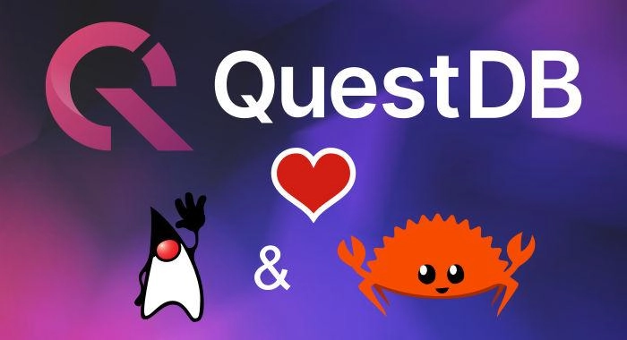 QuestDB, Java, and Rust -- their logos getting along famously